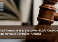 Statement on the Draft Amendments to the Law on Public Organizations proposed by the State Revenue Committee, Armenia